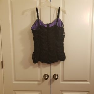 TORRID EUC Black Lace camisole w/ lavender lining